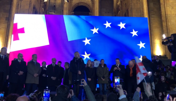 Депутаты из стран ЕС поддержали протесты на митинге оппозиции в Тбилиси