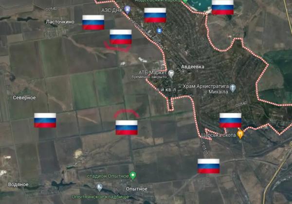 До соединения отрядов ВС РФ, формирующих для гарнизона ВСУ в Авдеевке котёл, осталось не более 1200 м
До соединения отрядов ВС РФ, формирующих для гарнизона ВСУ в Авдеевке котёл, осталось не более 1200 м